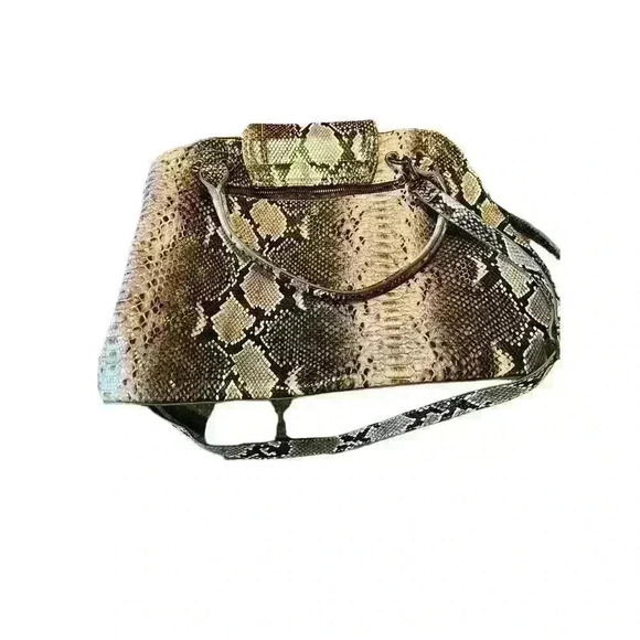 Fiorelli Faux Snakeskin Shoulder Bag Purse Python Embossed Satchel - Picture 5 of 10